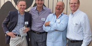 Wilfred Chivell with the Blue Fund representatives - Mr Stuart, Dr Venter and Mr Hankinson